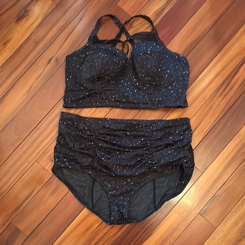 Torrid Black Sparkle Bikini Set